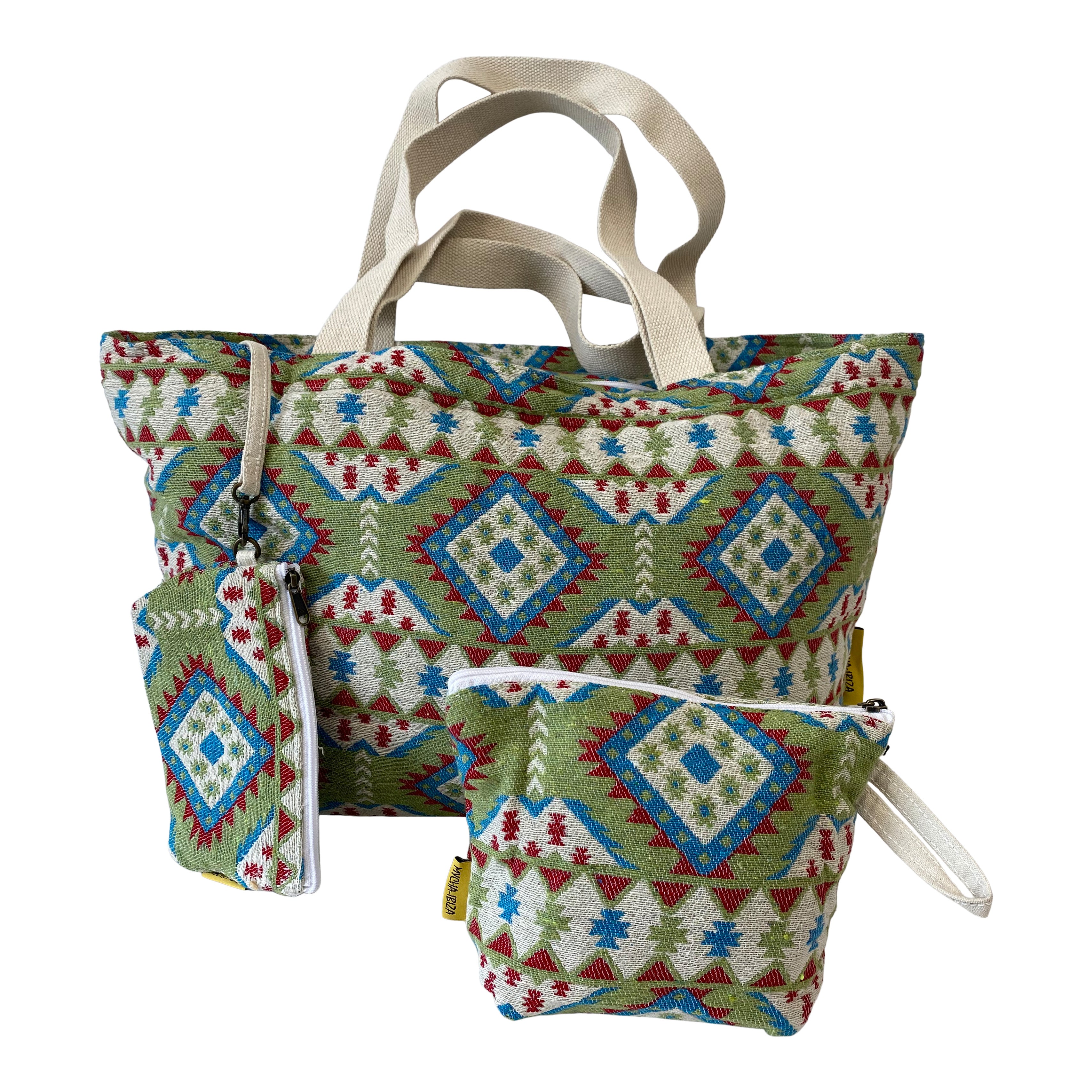 Mycha Ibiza - Strandtas - Rits - Groen - Myc24016